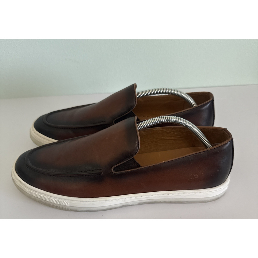 Bacco Bucci‎ Sport Brown Leather Slip On Loafers Leather Mens size 12